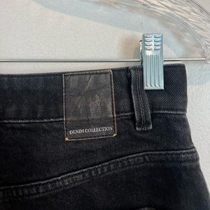 High Waisted Black Washed Zara Straight Jeans